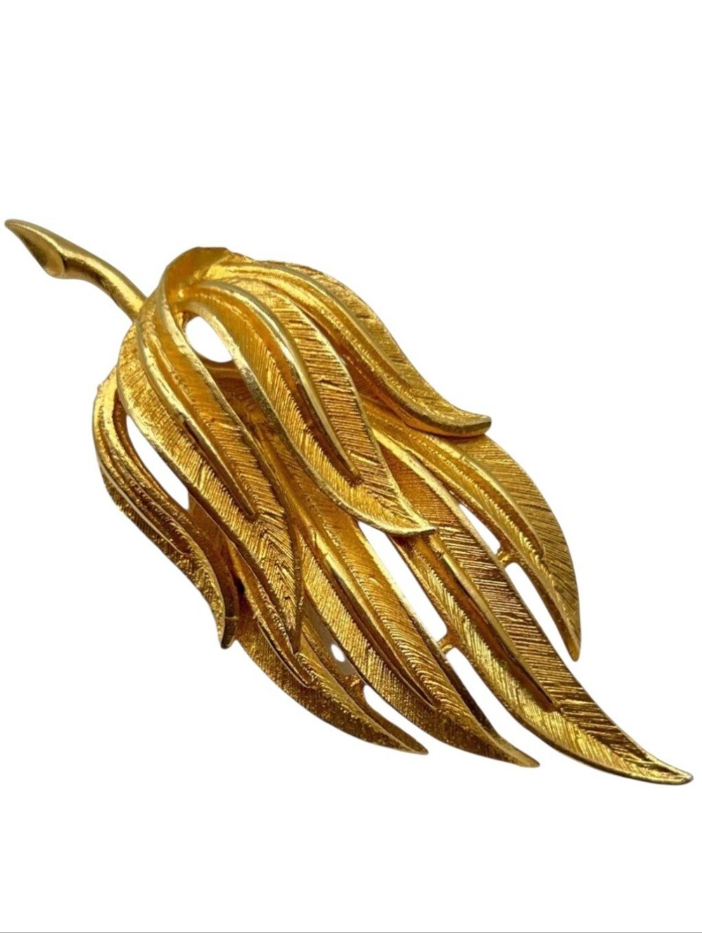Coro Vintage Gold Tone Leaf Brooch Pin Collectible Fashion Jewelry Accessories